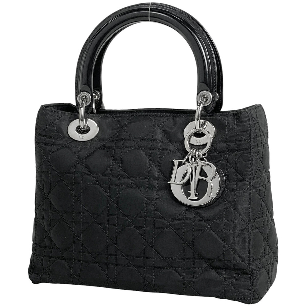 Christian Dior Lady Cannage Shoulder Bag Handbag Black